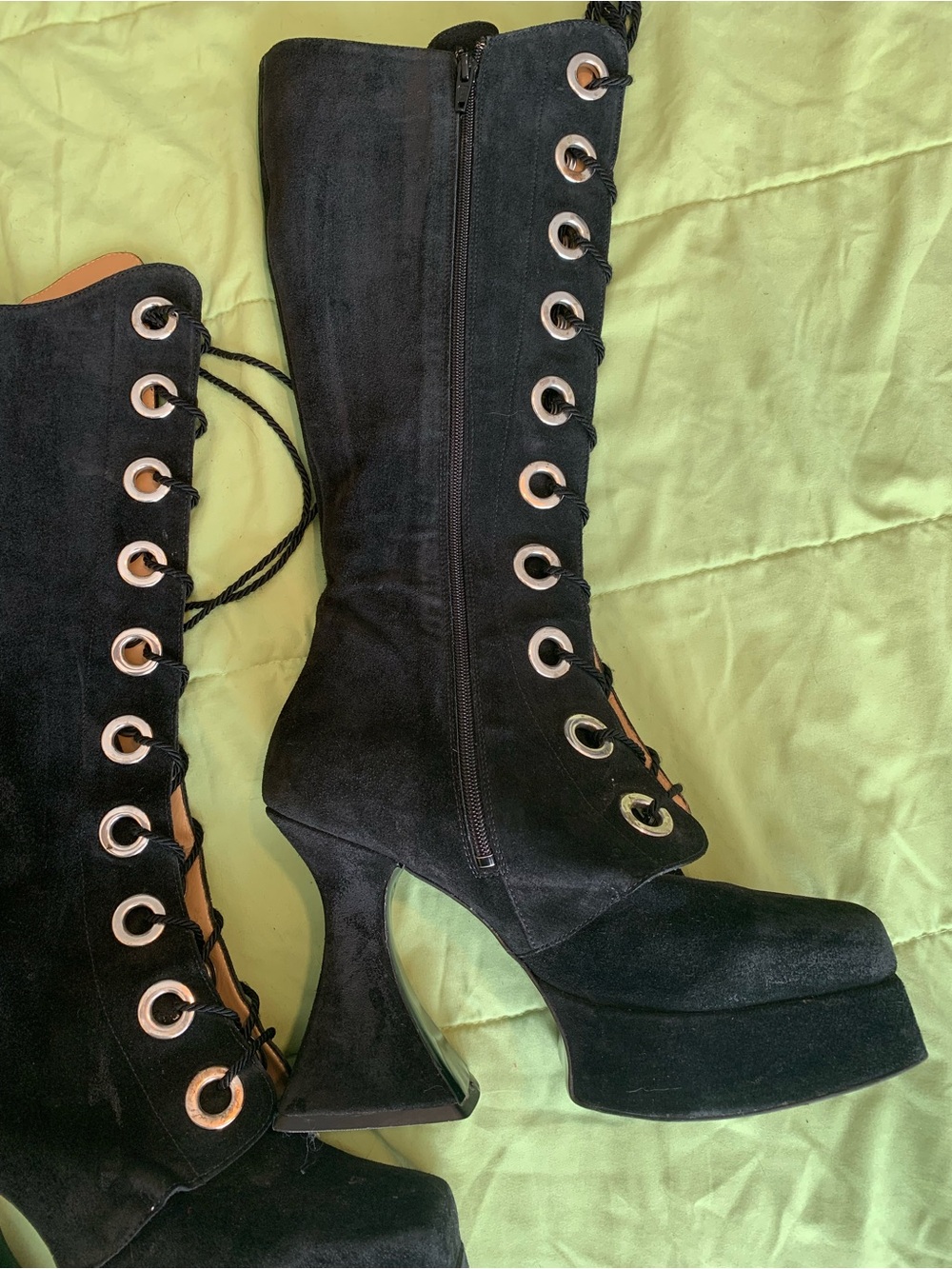 Fluevog Mega Munster SAMPLADELIC LACE-UP PLATFORM BOOTS - Picture 6 of 16